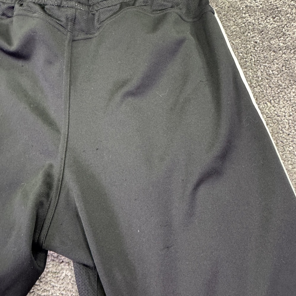Adidas Track Pants Mens Medium Black Knit Elastic Waist Zip Hem 3 Stripe Logo - Picture 14 of 15
